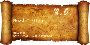 Mező Olga névjegykártya